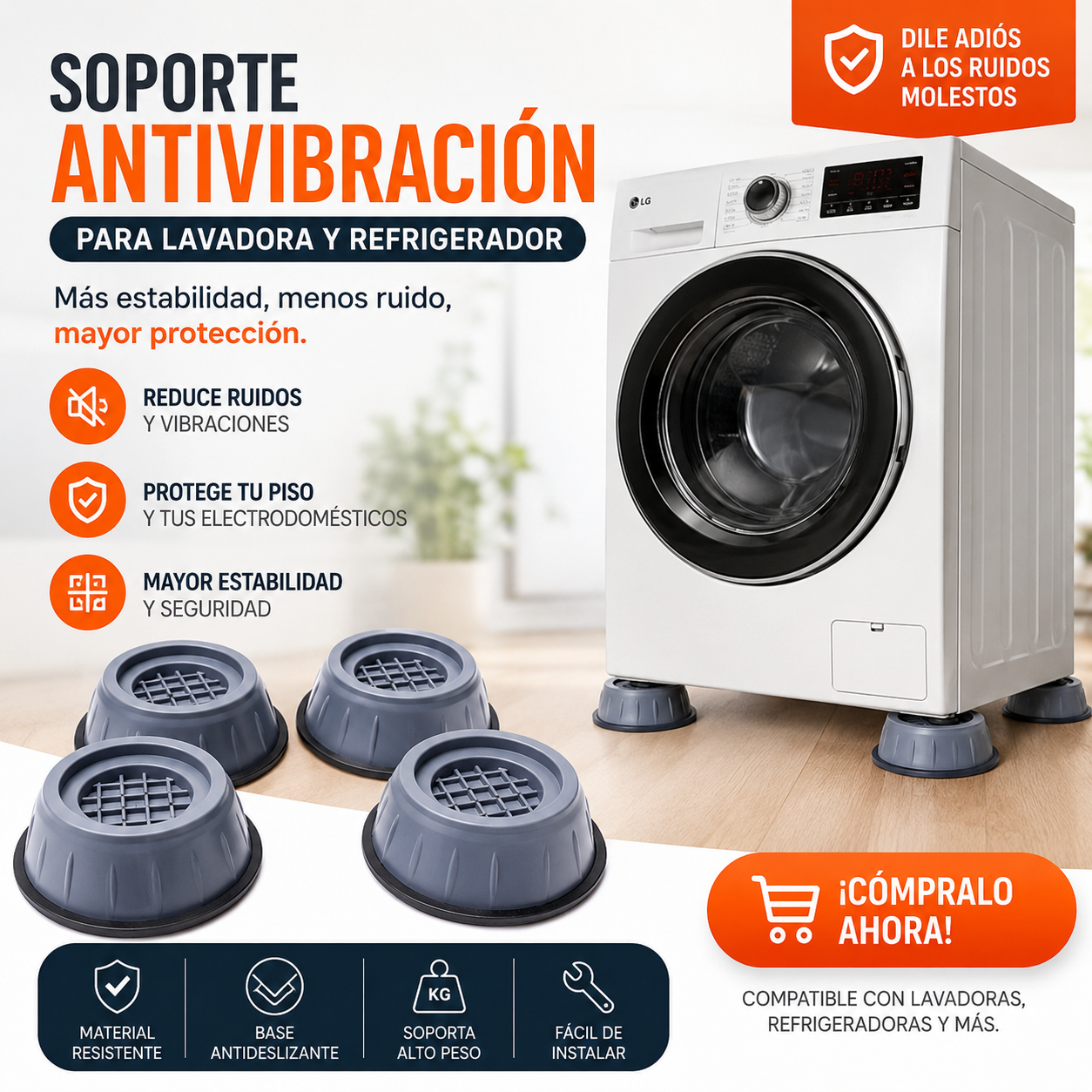 PACK X4 ALMOHADILLAS ANTIVIBRACIÓN