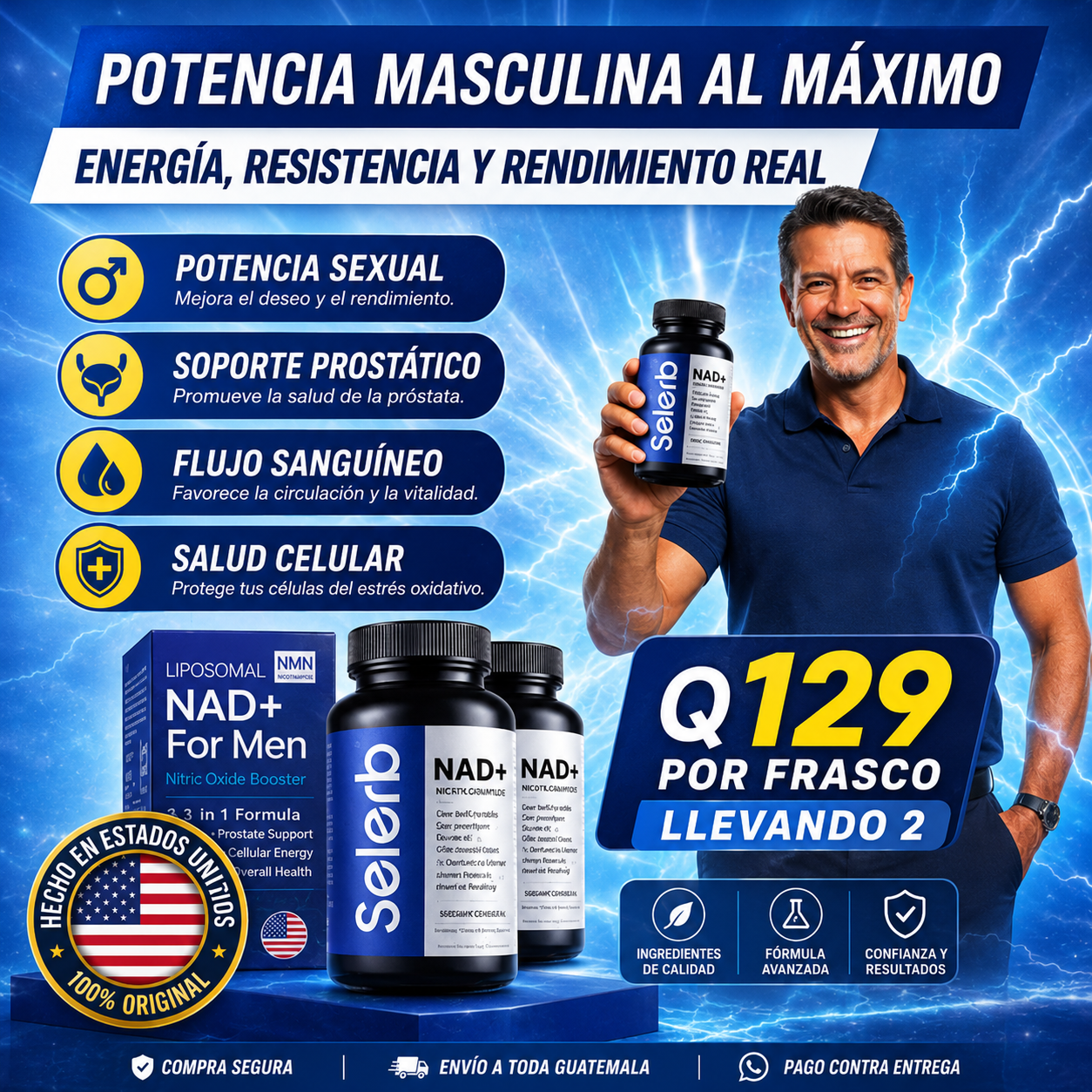 NAD+ SELERB BOOSTER Energía, potencia y vitalidad masculina total