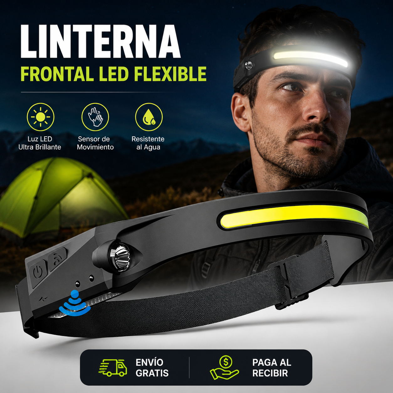 LINTERNA FRONTAL LED FLEXIBLE